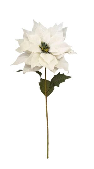 HASTE DE POINSETIA VELUDO C/ 3 FOLHAS