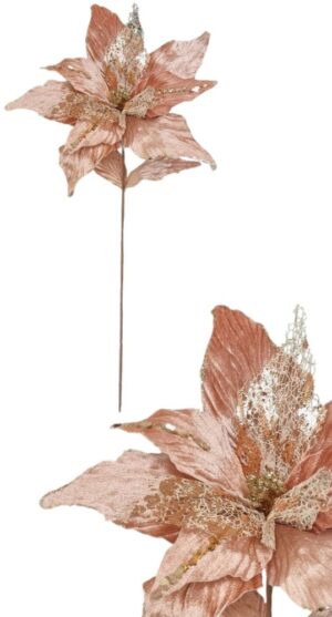 HASTE POINSETIA VELUDO C/ LANTEJOULAS