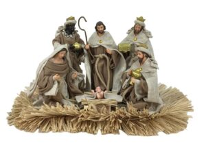 SAG. FAMÍLIA C/ REIS MAGOS EM BASE C/ PALHA C/ LUZ