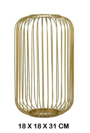 LANTERNA EM METAL DOURADO
