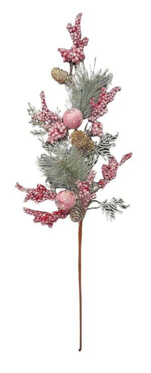 HASTE FLOCADA C/ MAÇÃS, PINHAS E AZEVINHO