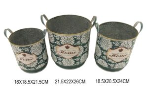 CONJ. 3 CESTOS EM METAL