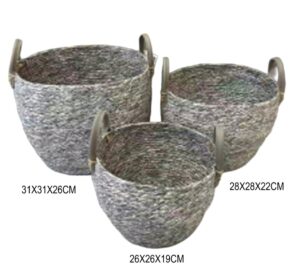 CONJ. 3 CESTOS CINZENTOS