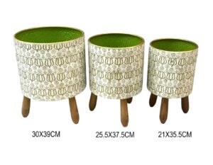 CONJ. 3 POTES REDONDOS EM METAL