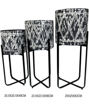 CONJ. 3 POTES EM METAL