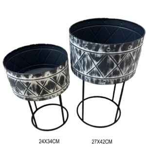 CONJ. 2 POTES EM METAL