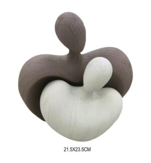 PEÇA DECORATIVA FORMATO CASAL EM CORAÇÃO