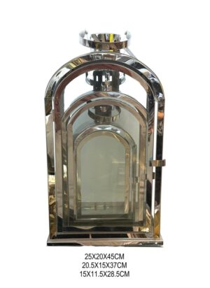 CONJ. 3 LANTERNAS PRATEADAS